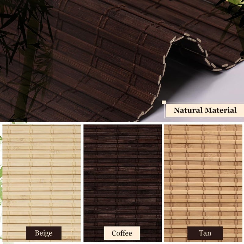 LUCKUP Cordless Bamboo Roman Blinds Shades for Indoor Windows-Blackout Room Darkening Roman Blinds with 6" Valance Cover Enhanced Privacy, 28" W x 64" H - Image 3
